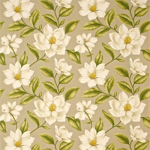 Grandiflora Linen/Olive Voile Fabric