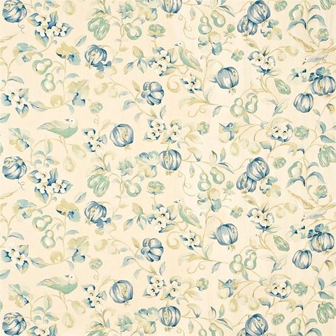 Pear & Pomegranate China Blue Voile Fabric