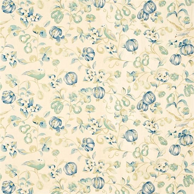 Sanderson A Painters Garden Fabrics Pear & Pomegranate China Blue