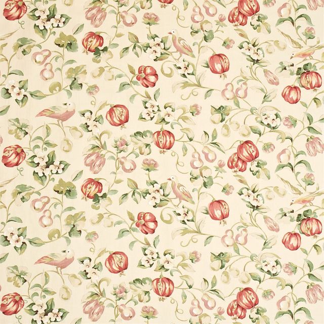 Sanderson A Painters Garden Fabrics Pear & Pomegranate Mauve/Fennel