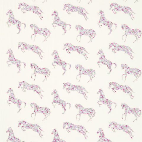 Pretty Ponies Pink/Sky Voile Fabric