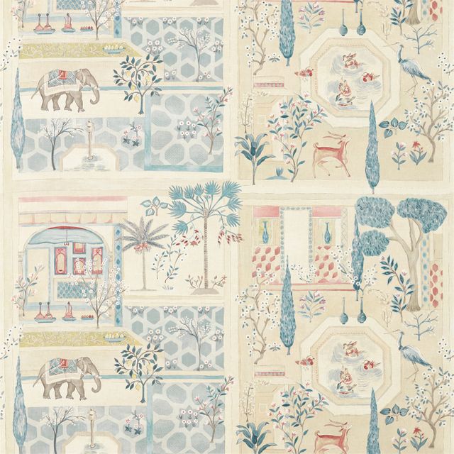 Sanderson Art Of The Garden Fabrics Sultans Garden Ruby/Teal