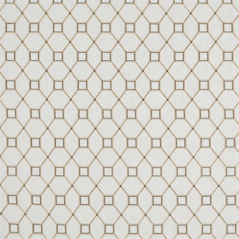 Baroque Trellis Charcoal/Gold Voile Fabric