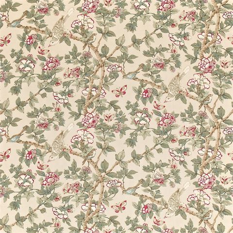 Caverley Rose/Pewter Sanderson Voile Fabric