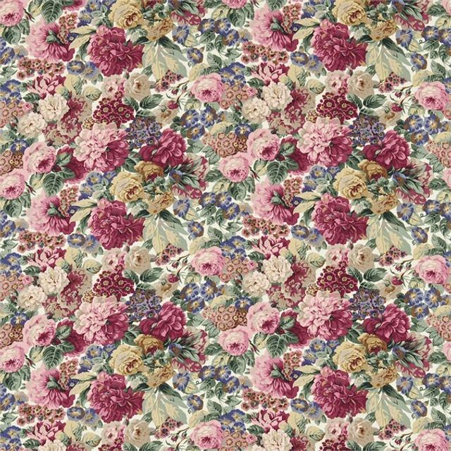 Sanderson Autumn Prints Rose & Peony Red Cotton