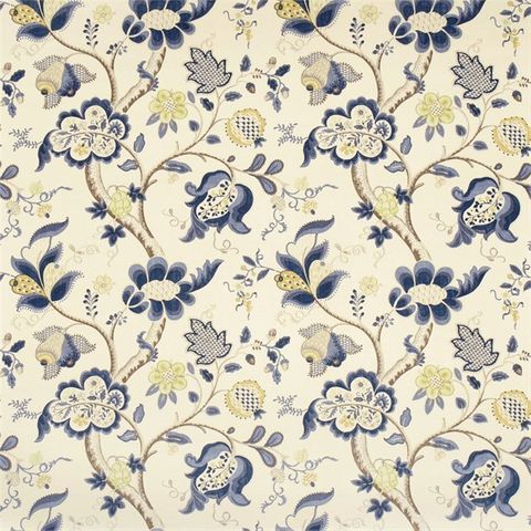 Roslyn Indigo/Gold Sanderson Voile Fabric