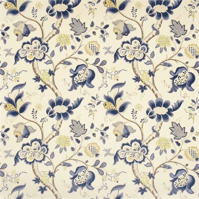 Sanderson Autumn Prints Roslyn Indigo/Gold Sanderson