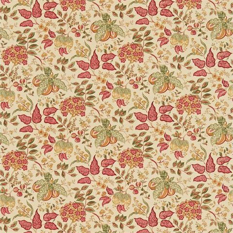 Madagascar Gold/Red Sanderson Voile Fabric