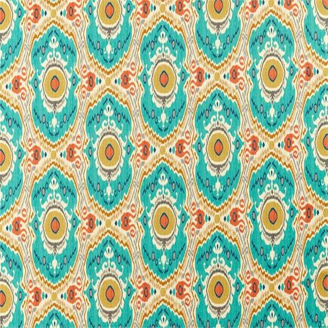 Niyali Teal/Saffron Upholstery Fabric