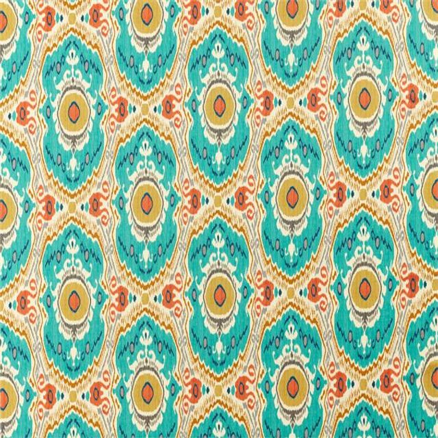 Niyali Teal/Saffron Upholstery Fabric