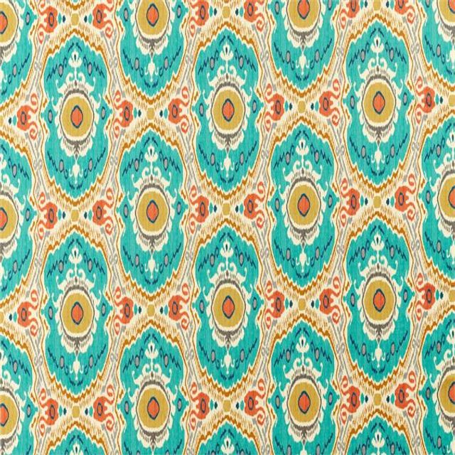 Sanderson Caspian Prints & Embroideries Niyali Teal/Saffron
