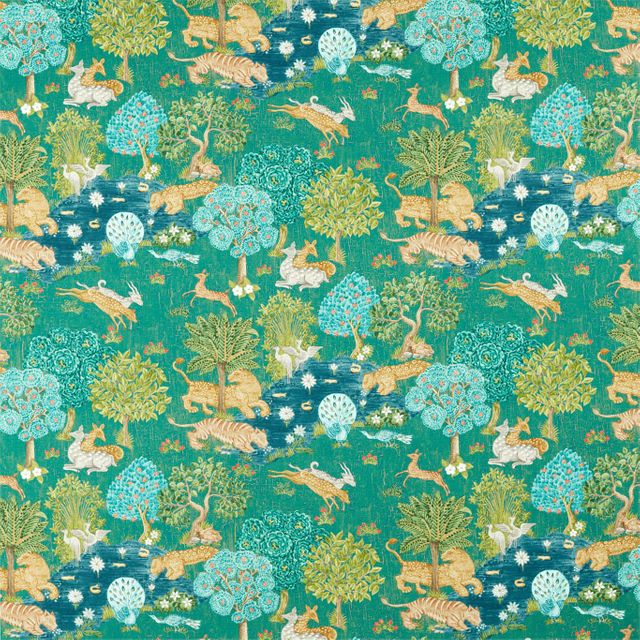 Sanderson Caspian Prints & Embroideries Pamir Garden Teal