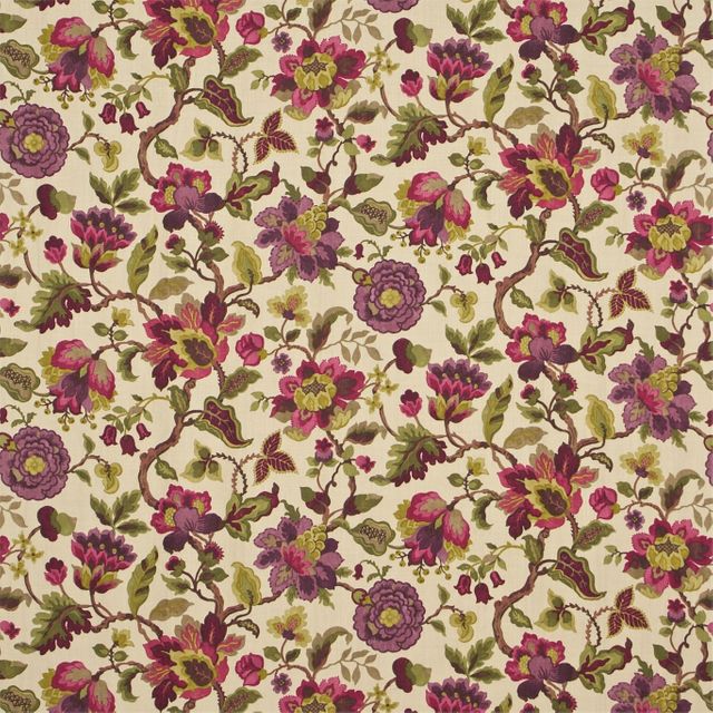 Sanderson Country Linen Prints Amanpuri Mulberry/Olive