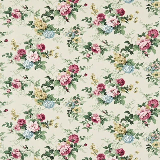 Sanderson Classic Linens Rosamund Green/Pink