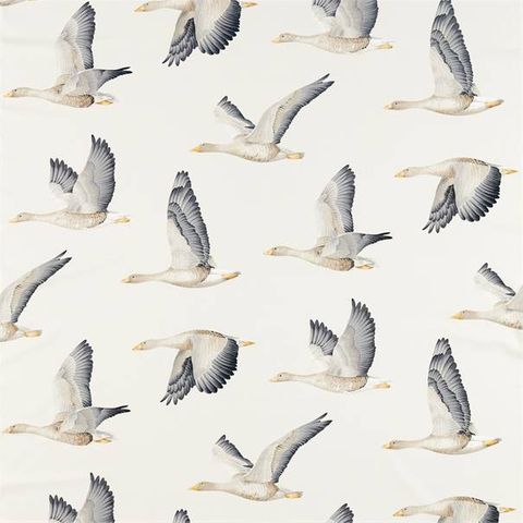 Elysian Geese Silver/Chalk Upholstery Fabric