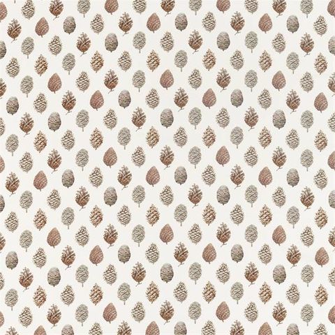 Pine Cones Briarwood/Cream Upholstery Fabric