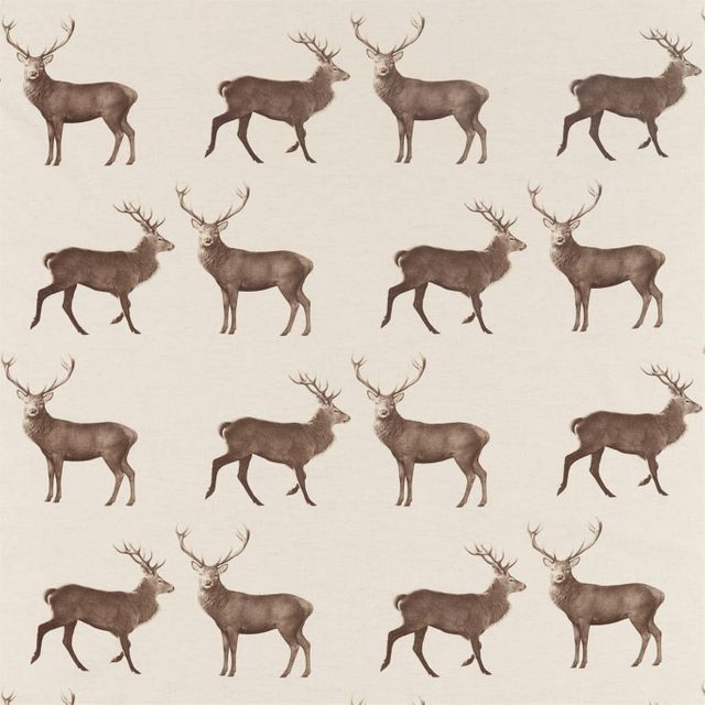 Sanderson Elysian Fabrics Evesham Deer Linen/Chalk