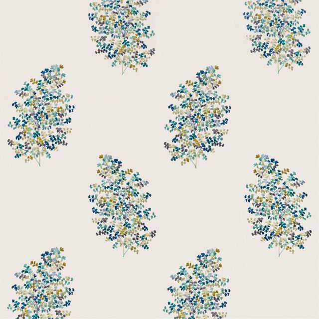 Sanderson Elysian Fabrics Wendell Embroidery Ceramic Blue