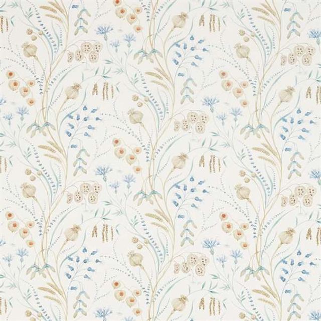 Sanderson Embleton Bay Fabrics Summer Harvest Cornflower/Wheat