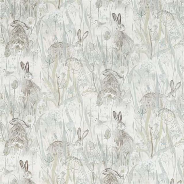 Dune Hares Mist/Pebble Voile Fabric