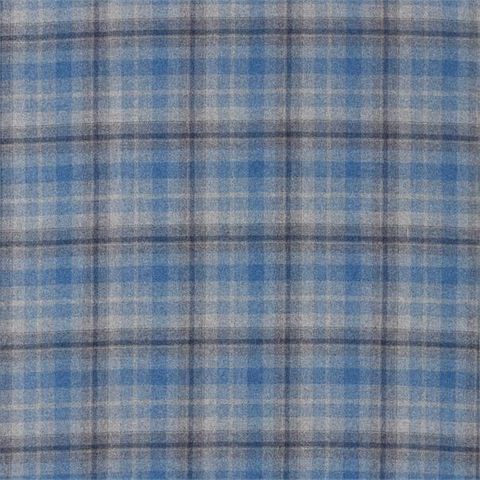 Samphrey Check Indigo/China Upholstery Fabric