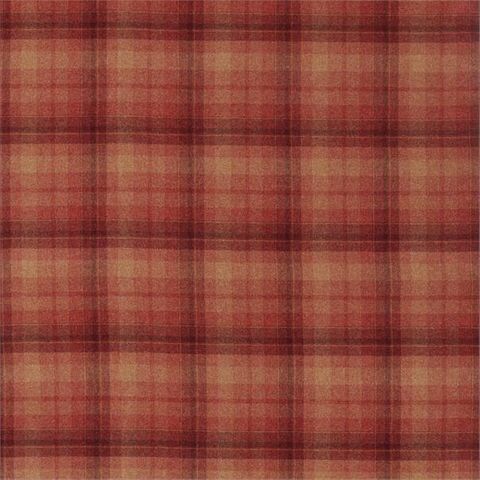 Samphrey Check Russet Upholstery Fabric