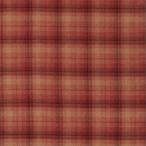 Samphrey Check Russet Upholstery Fabric