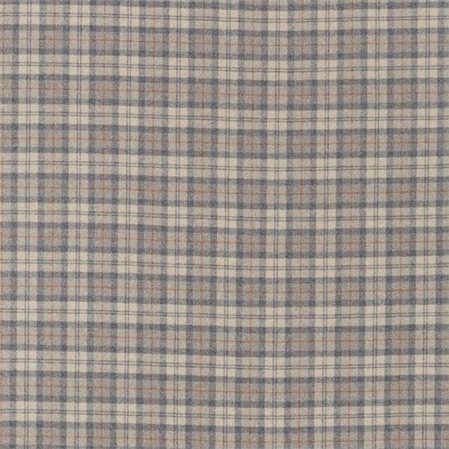 Fenton Check Grey/Cinnamon Voile Fabric