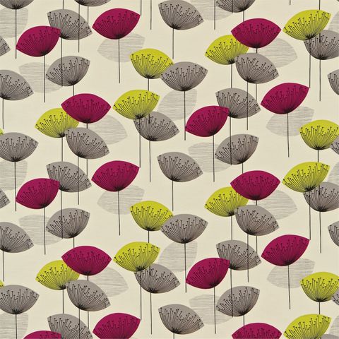 Dandelion Clocks Blackcurrant Upholstery Fabric