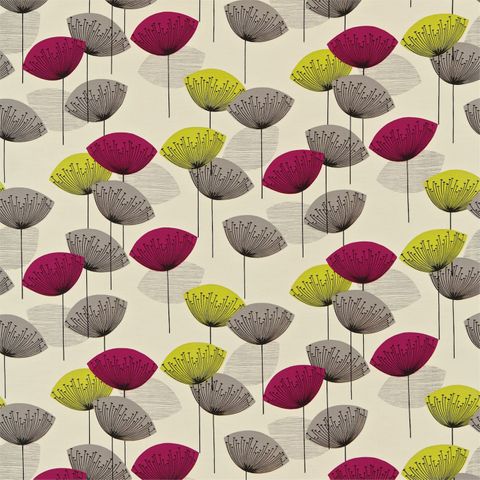 Dandelion Clocks Blackcurrant Upholstery Fabric