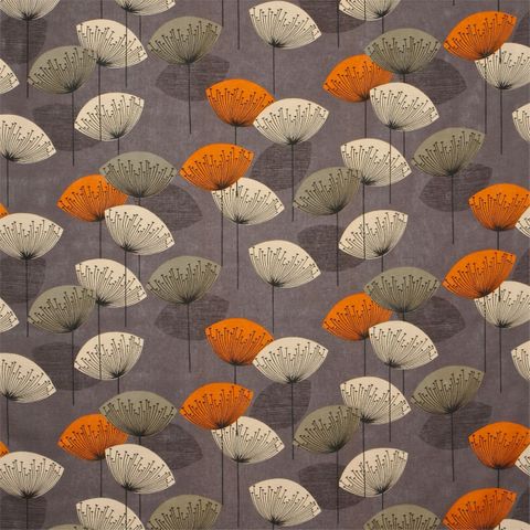 Dandelion Clocks Slate Upholstery Fabric
