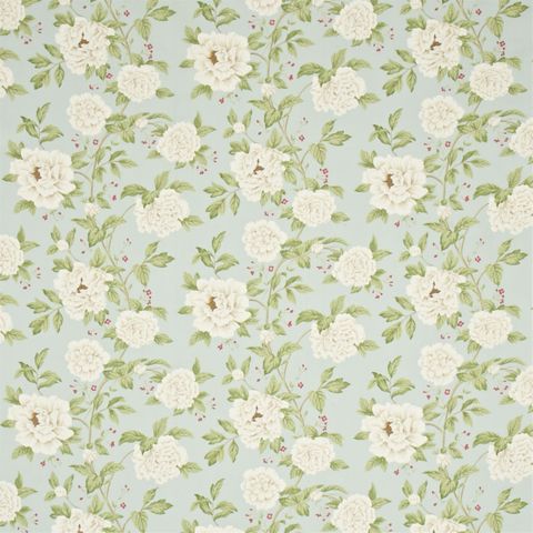 Peony Tree Duckegg/Cream Upholstery Fabric