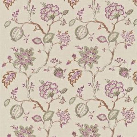 Hadham embroidery Amethyst/Linen Voile Fabric