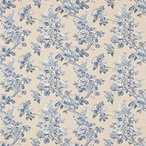 Sorilla Damask Indigo/Linen Upholstery Fabric