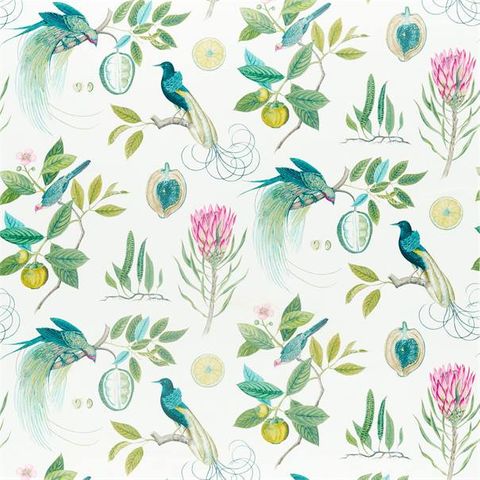 Paradesia Botanical Green Upholstery Fabric