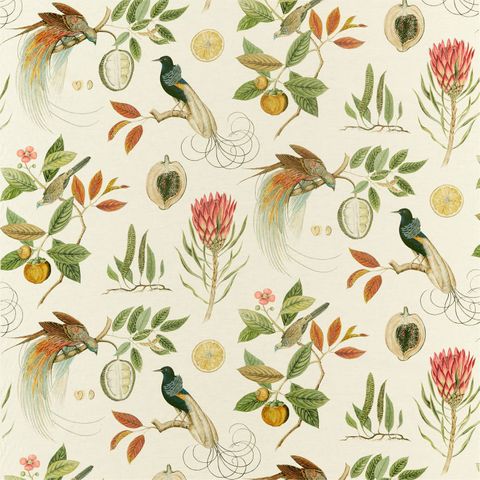 Paradesia Orange/Olive Upholstery Fabric