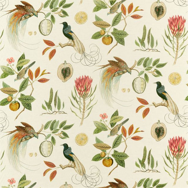 Sanderson Glasshouse Fabrics Paradesia Orange/Olive