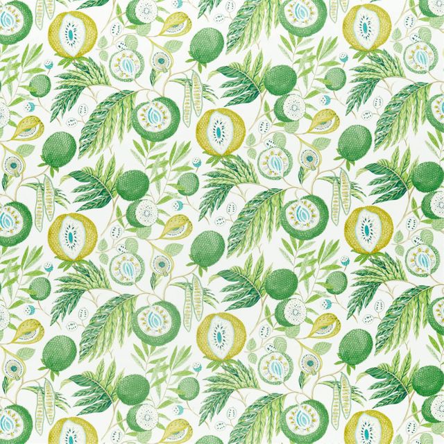 Sanderson Glasshouse Fabrics Jackfruit Botanical Green