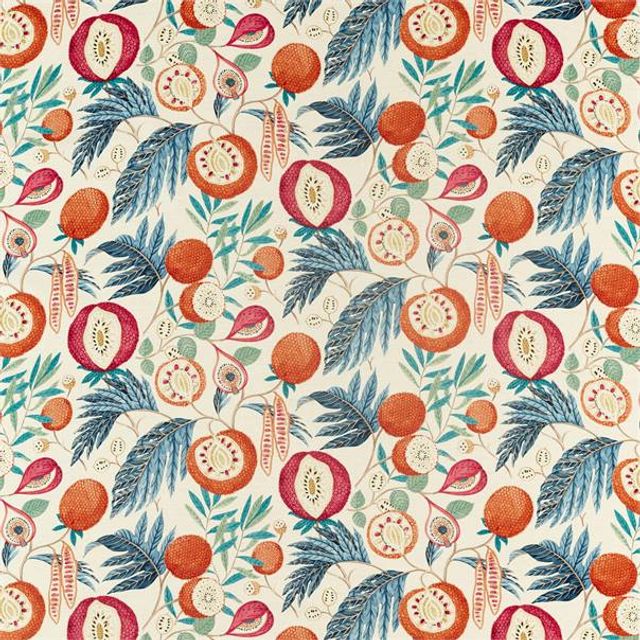 Sanderson Glasshouse Fabrics Jackfruit Indigo/Rambutan