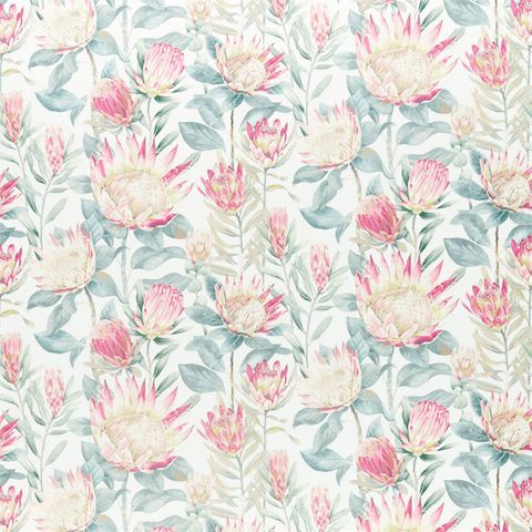 King Protea Orchid/Grey Upholstery Fabric