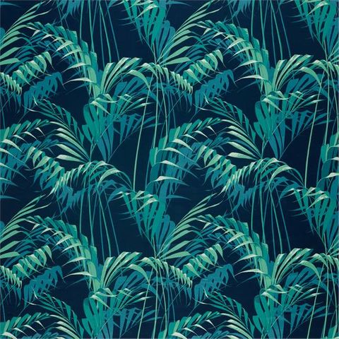 Palm House Ink/Teal Upholstery Fabric