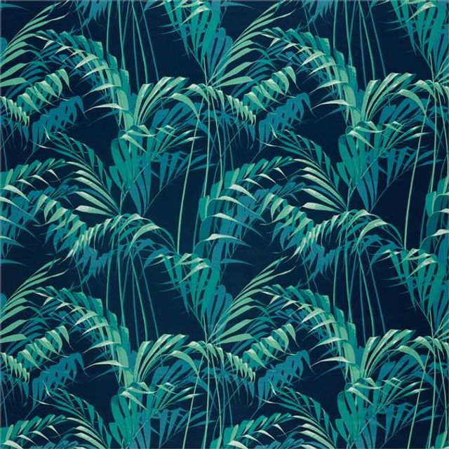 Sanderson Glasshouse Fabrics Palm House Ink/Teal