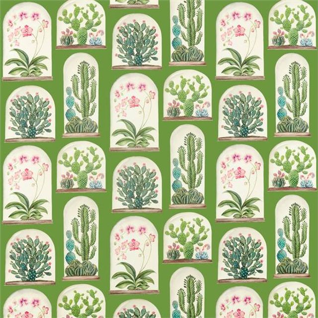 Sanderson Glasshouse Fabrics Terrariums Botanical Green