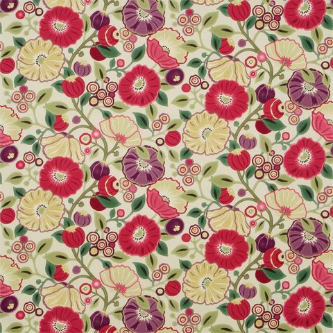 Tree Poppy Red/Plum Upholstery Fabric