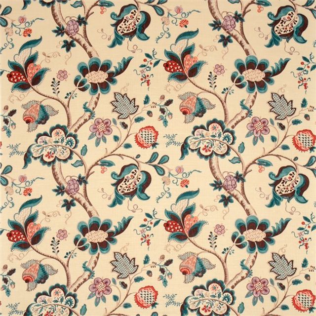 Sanderson Vintage Prints & Weaves Roslyn Teal/Cherry