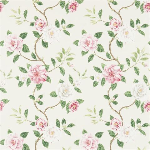 Christabel Coral/Ivory Upholstery Fabric