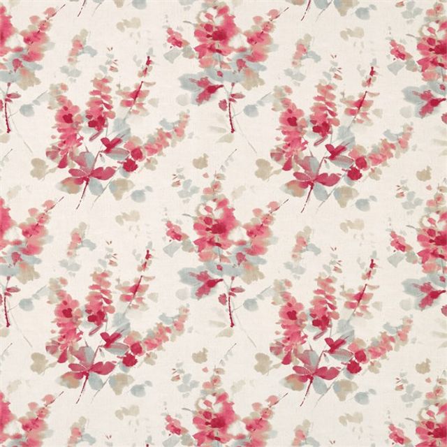 Sanderson Waterperry Fabrics Delphiniums Coral