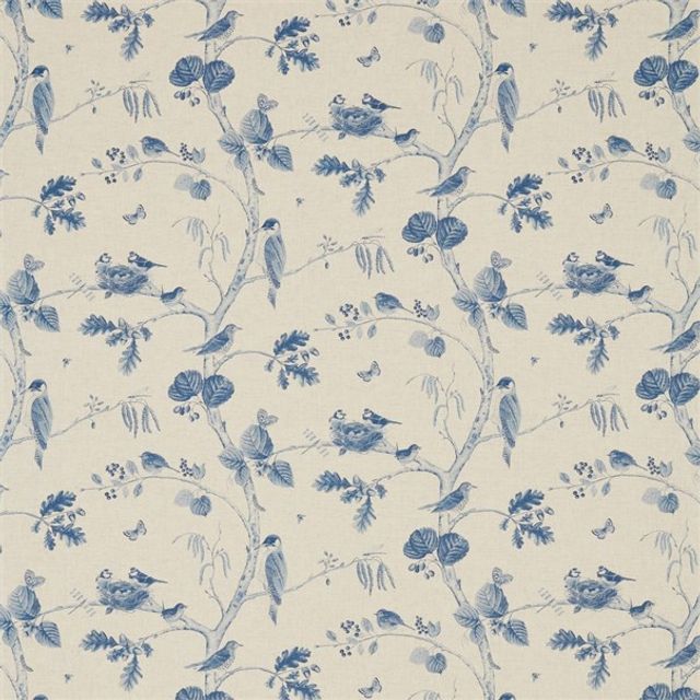 Woodland Chorus Indigo/Linen