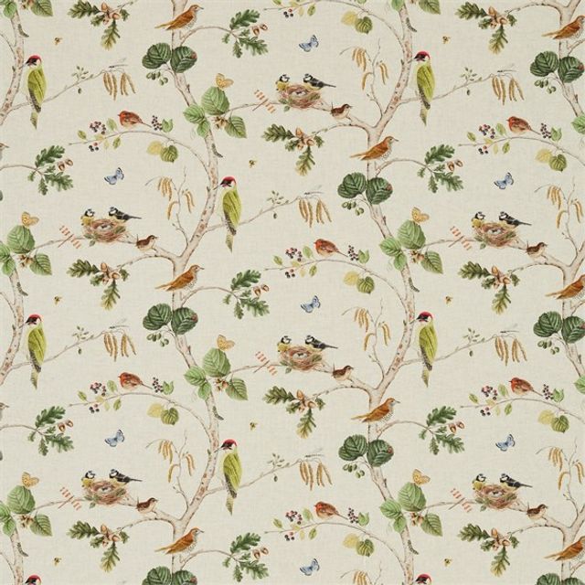 Woodland Chorus Linen/Multi Upholstery Fabric