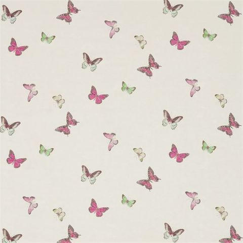Butterfly Voile Fuchsia/Cream Upholstery Fabric